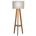 Luminária De Chão Tripé Celta Com Cúpula Abajur Off White/nat