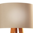 Luminária De Chão Tripé Celta Com Cúpula Abajur Off White/nat