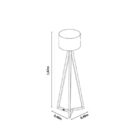 Luminária De Chão Tripé Classic Com Cúpula Abajur Off White/n