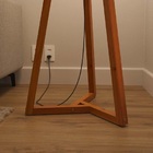 Luminária De Chão Tripé Classic Com Cúpula Abajur Off White/n