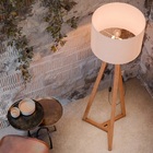 Luminária De Chão Tripé Classic Com Cúpula Abajur Off White/n