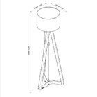 Luminária De Chão Tripé Classic Com Cúpula Abajur Off White/n