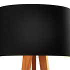 Luminária De Chão Tripé Delta Com Cúpula Abajur Black/nature