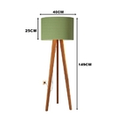 Luminária De Chão Tripé Delta Com Cúpula Abajur Verde/nature