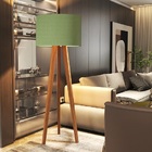 Luminária De Chão Tripé Delta Com Cúpula Abajur Verde/nature