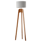 Luminária De Chão Unidecor Pés Maciços Cúpula Palha