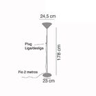 Luminária De Coluna Fiorin Metal E Plástico Cor Cinza E Branc