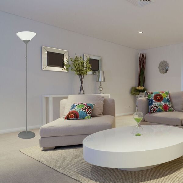 Luminária De Coluna Fiorin Metal E Plástico Cor Cinza E Branc