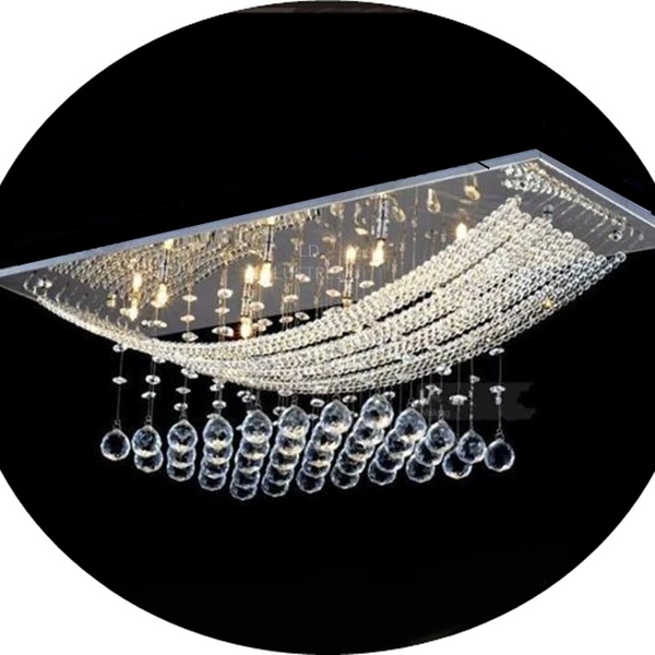 Luminaria De Cristal  Moderno Retangular Para Mesa De Jantar