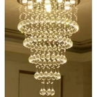 Luminária De Cristal Até 2,50m Base De Inox 50cm De Diâmetro