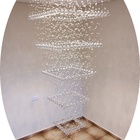 Luminária De Cristal Com Base De Inox 70x70cm 3,40m