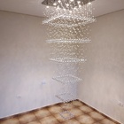 Luminária De Cristal Com Base De Inox 70x70cm 3m