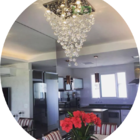 Luminária De Cristal Para Sala Com Base De Inox 42x42cm 70cm