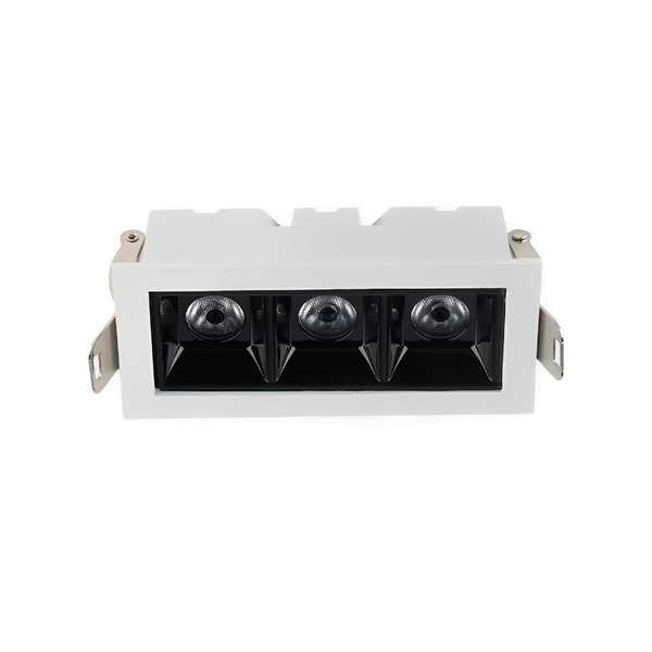 Luminária de Embutir Branca LED 3 Spots 6W Luz Amarela Dot Light Luminatti Bivolt