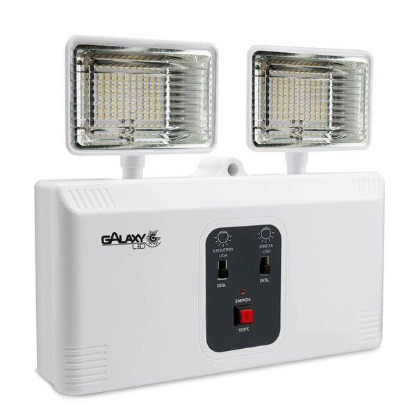 Luminária De Emergência 2 Faróis 2400lm 6500k Bivolt