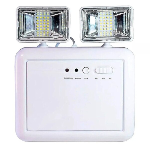 Luminaria De Emergencia 2 Farois Lampada Led Recarregavel Luz