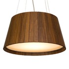 Luminária De Madeira Cônico Ripado 60cm Imbuia Escura