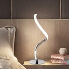 Luminária De Mesa/ Abajur Moderno Slim Perfil Curvo Led Integ