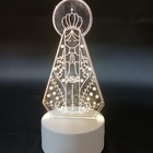 Luminária De Mesa Abajur 3d Nossa Senhora Aparecida Led 4w 5v