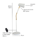 Luminária de Mesa Abajur Angel Marrom Cortem