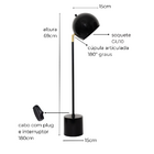 Luminária de Mesa Abajur Aniston Preta