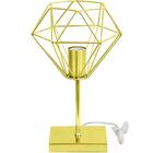 Luminária De Mesa Abajur Aramado Diamante Touch Dourado