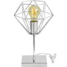 Luminária De Mesa Abajur Aramado Diamante Touch Escovado