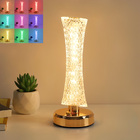 Luminária De Mesa Abajur Canton Tower Dourada 24cm Led 3w Rgb