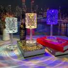 Luminária De Mesa Abajur Cristalina 26cm Led 3w Rgb Recarregá