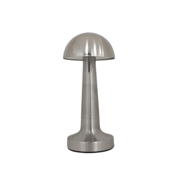 Luminária De Mesa Abajur Cromado Touch Led 3 Em 1 22cm Recarr