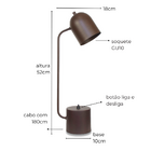 Luminária de Mesa Abajur Elis Preta