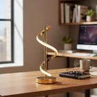 Luminária De Mesa Abajur Espiral Dourado 39 5cm Led 12w 4000k