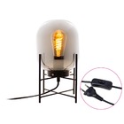 Luminaria De Mesa Abajur Flint Cupula De Vidro + Lampada Fila