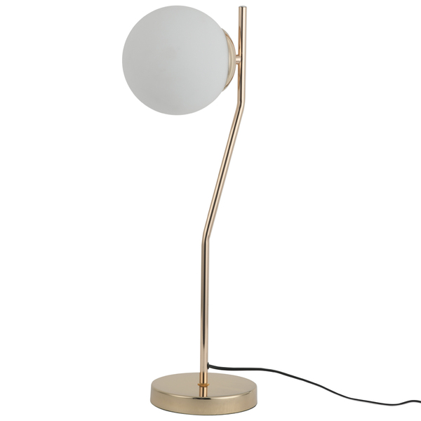 Luminária De Mesa Abajur Globo Dourado 56cm 1e7