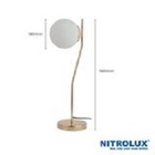 Luminária De Mesa Abajur Globo Dourado 56cm 1e7