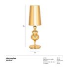 Luminária De Mesa - Abajur - Josephine - Dourado