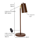 Luminária de Mesa Abajur Julia Branca