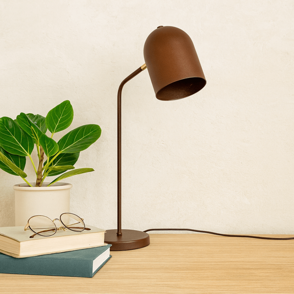 Luminária de Mesa Abajur Ralph Marrom Cortem
