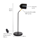 Luminária de Mesa Abajur Ralph Marrom Cortem