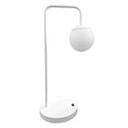 Luminária De Mesa Abajur Retrô Globo Leitoso Branca Led G9 30