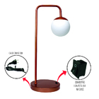 Luminária De Mesa Abajur Retrô Globo Leitoso Cobre Led G9 300