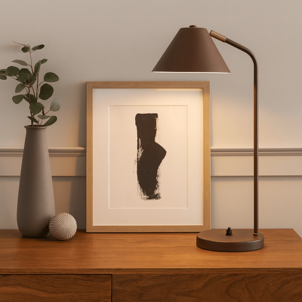 Luminária de Mesa Abajur Tarsila Marrom Cortem