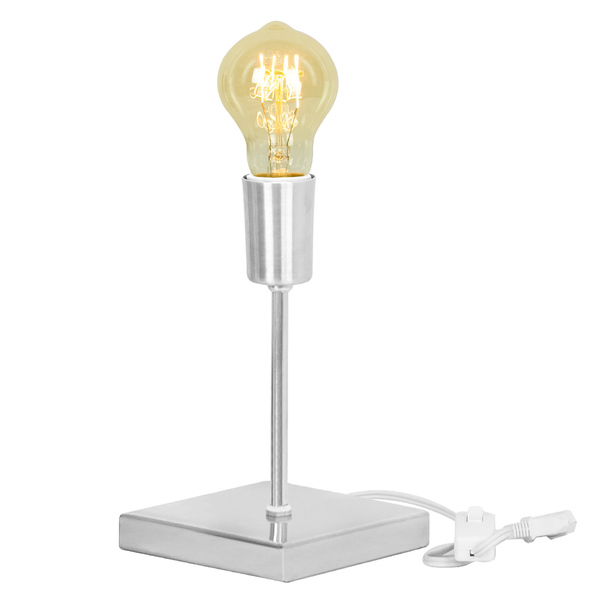 Luminária De Mesa Abajur Vintage Escovado Com Lampada