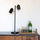 Luminária de Mesa Anne Dupla Com Cúpula Articulada Preta