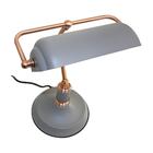 Luminária De Mesa Banker Lamp Escritório Biblioteca Cinza St1