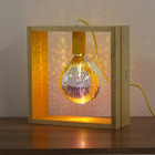 Luminária de Mesa Bege e Amarela Madeira Playtime BM Lamps