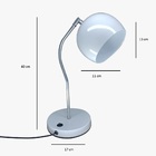 Luminária De Mesa Branca 40cm E27 Bola Alumínio