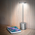 Luminária De Mesa Candeeiro Led Sem Fio Recarregável Prata