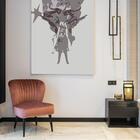 Luminária De Mesa/chão Grid Lampião Na Cor Preto Com Acabamen