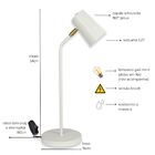 Luminária de Mesa Clara Com Cúpula Articulada Branca